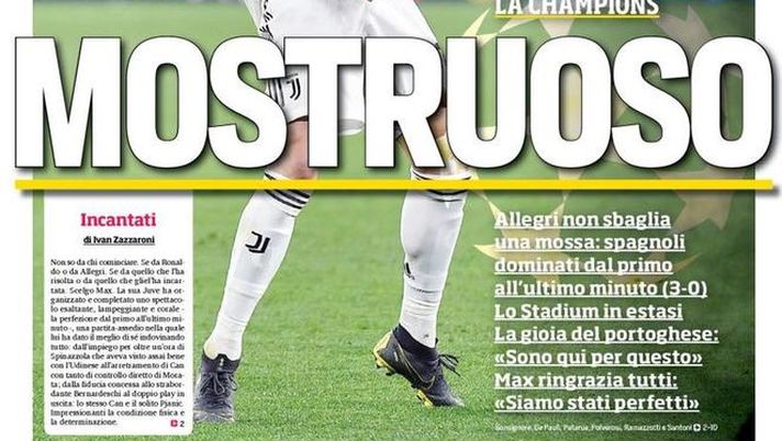 Prima Pagina, Corriere dello Sport: “Mostruoso. Ringhio salva il derby. Le tre mosse di Ranieri…” 
