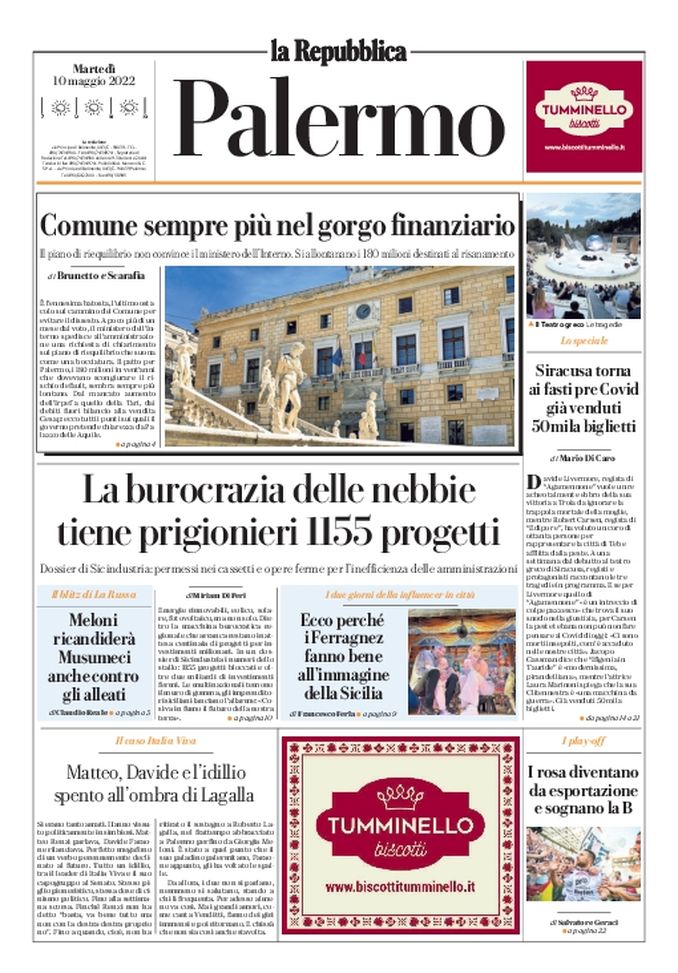 Prima Pagina, La Repubblica-Palermo: “I rosa sognano la B” Prima Pagina