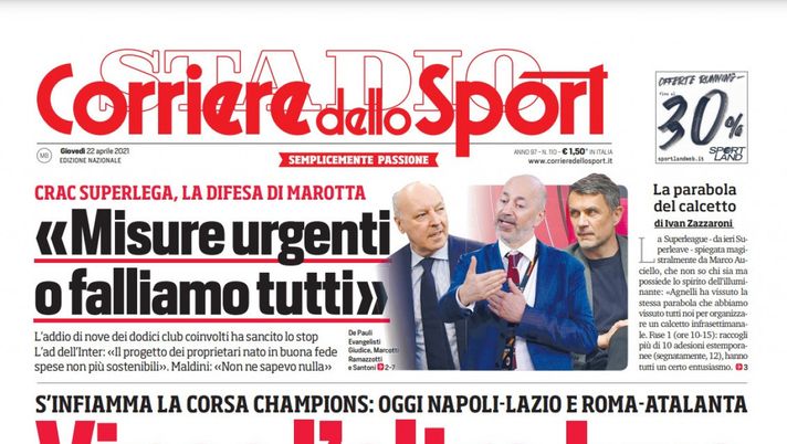 Prima Pagina, Corriere dello Sport: “Vince l’altra Juve. S’infiamma la zona Champions. Raspadoro” 