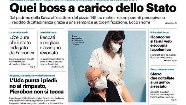 Prima Pagina, Giornale di Sicilia: “Quei boss a carico dello Stato. Mezzogiorno di fuoco col Catanzaro”  Prima Pagina, Giornale di Sicilia: “Quei boss a carico dello Stato. Mezzogiorno di fuoco col Catanzaro”