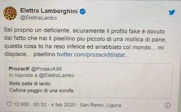 Sanremo: “Musica e basta”, la milanista Elettra Lamborghini, celebrata ieri  dall'Inter, risponde oggi su Twitter a un hater - DerbyDerbyDerby