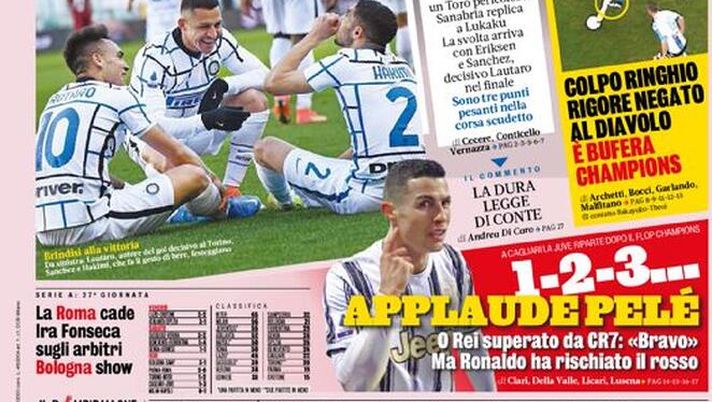La Gazzetta dello Sport, la prima pagina di oggi, lunedì 15 marzo 2021 La Gazzetta dello Sport, la prima pagina di oggi, lunedì 15 marzo 2021