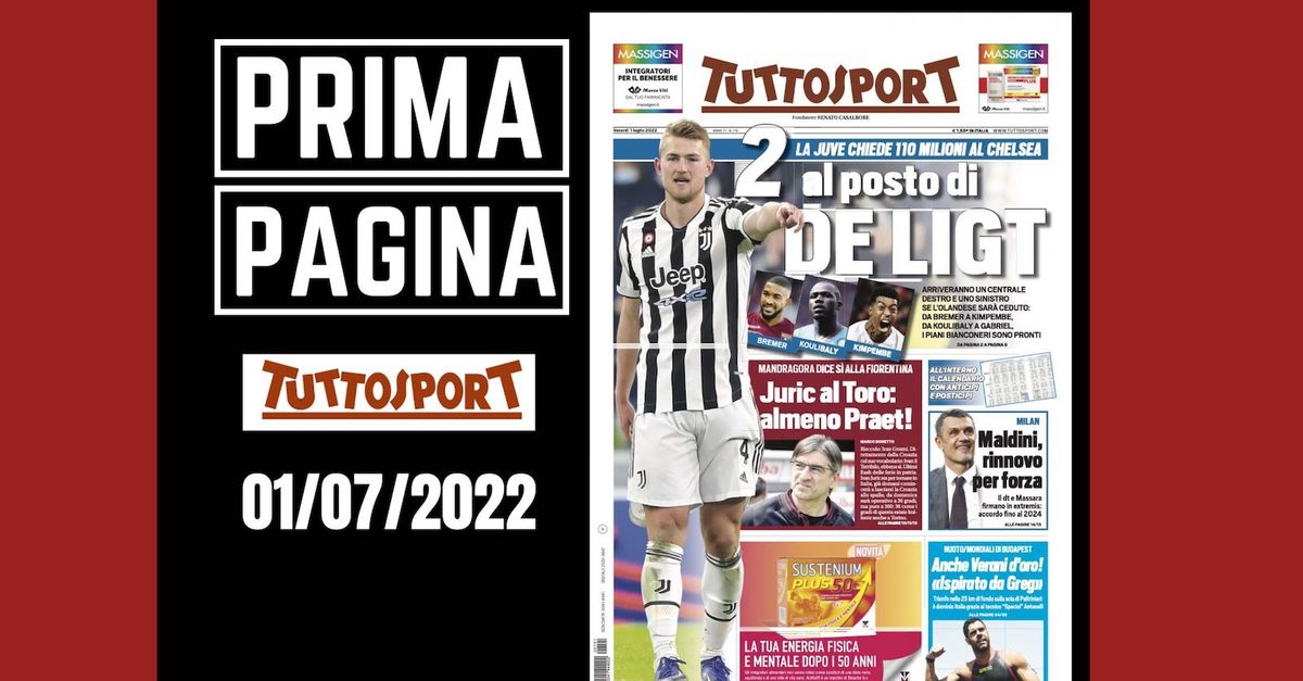 Prima pagina Tuttosport: “Juventus, due al posto di de Ligt”