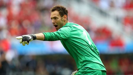 LENS, FRANCE - JUNE 11: Etrit Berisha of Albania gestures during the UEFA EURO 2016 Group A match between Albania and Switzerland at Stade Bollaert-Delelis on June 11, 2016 in Lens, France. (Photo by Clive Mason/Getty Images)