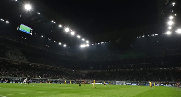 MILAN, ITALY - MARCH 19: A general view during the Serie A match between FC Internazionale and ACF Fiorentina at Stadio Giuseppe Meazza on March 19, 2022 in Milan, Italy. (Photo by Emilio Andreoli - Inter/Inter via Getty Images) MILAN, ITALY - MARCH 19: A general view during the Serie A match between FC Internazionale and ACF Fiorentina at Stadio Giuseppe Meazza on March 19, 2022 in Milan, Italy. (Photo by Emilio Andreoli - Inter/Inter via Getty Images)