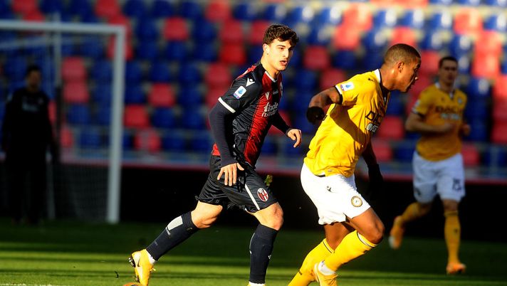 BOLOGNA, ITALY - JANUARY 06: Riccardo Orsolini of Bologna FC reacts during the Serie A match between Bologna FC and Udinese Calcio at Stadio Renato Dall'Ara on January 06, 2021 in Bologna, Italy. (Photo by Mario Carlini / Iguana Press/Getty Images) BOLOGNA, ITALY - JANUARY 06: Riccardo Orsolini of Bologna FC reacts during the Serie A match between Bologna FC and Udinese Calcio at Stadio Renato Dall'Ara on January 06, 2021 in Bologna, Italy. (Photo by Mario Carlini / Iguana Press/Getty Images)