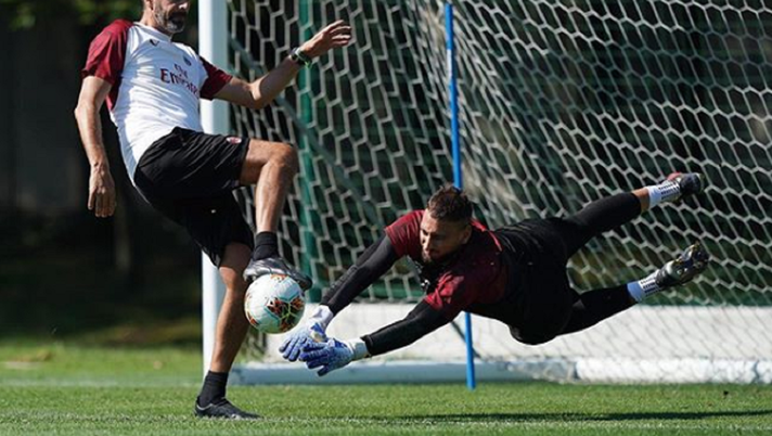 Gianluigi Donnarumma a Milanello, @acmilan Gianluigi Donnarumma a Milanello, @acmilan