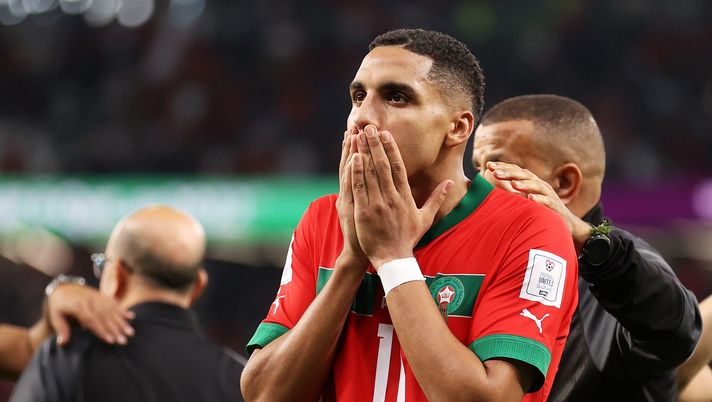 AL RAYYAN, QATAR - DECEMBER 06: Abdelhamid Sabiri of Morocco celebrates after the team's victory in the penalty shoot out during the FIFA World Cup Qatar 2022 Round of 16 match between Morocco and Spain at Education City Stadium on December 06, 2022 in Al Rayyan, Qatar. (Photo by Catherine Ivill/Getty Images) Maleh o Zurkowski la chiavi per arrivare a Sabiri, ecco la strategia viola - immagine 1