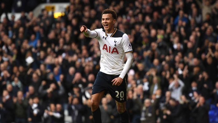 LONDON, ENGLAND - FEBRUARY 26: Dele Alli of Tottenham Hotspur celebrates scoring his teams fourth goal during the Premier League match between Tottenham Hotspur and Stoke City at White Hart Lane on February 26, 2017 in London, England. (Photo by Michael Regan/Getty Images) LONDON, ENGLAND - FEBRUARY 26: Dele Alli of Tottenham Hotspur celebrates scoring his teams fourth goal during the Premier League match between Tottenham Hotspur and Stoke City at White Hart Lane on February 26, 2017 in London, England. (Photo by Michael Regan/Getty Images)