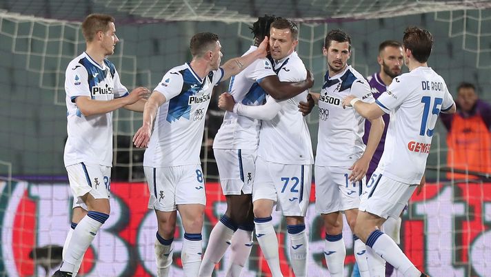 FLORENCE, ITALY - APRIL 11: Josip Ilicic of Atalanta BC celebrates after scoring a goal during the Serie A match between ACF Fiorentina  and Atalanta BC at Stadio Artemio Franchi on April 11, 2021 in Florence, Italy.  (Photo by Gabriele Maltinti/Getty Images) 