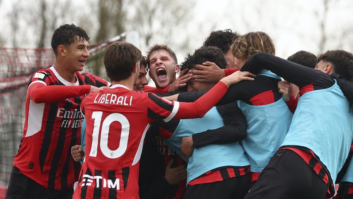 esultanza gol Filippo Scotti Milan-Lecce 1-0 Coppa Italia Primavera 2024-2025