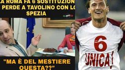VIDEO Roma, tonfo e gaffe con lo Spezia: Checco Zalone, il “6 Unica” di Totti e… giallorossi sbeffeggiati sui social
