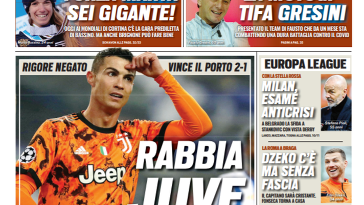 Prima Pagina, Tuttosport: “Rabbia Juve, rigore negato. Belotti, 3.5 milioni e niente clausola” 