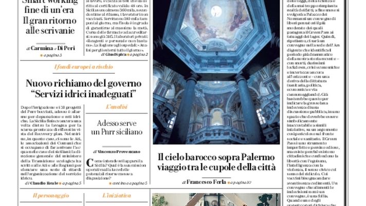 Prima Pagina, La Repubblica-Palermo: “Lavoratori No Vax: sono 360mila”  Prima Pagina, La Repubblica-Palermo: “Lavoratori No Vax: sono 360mila” - immagine 1