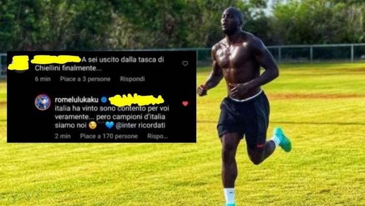 Lukaku, un tifoso provoca: “Uscito da tasche Chiellini?”. Lui replica, poi elimina commento - immagine 1