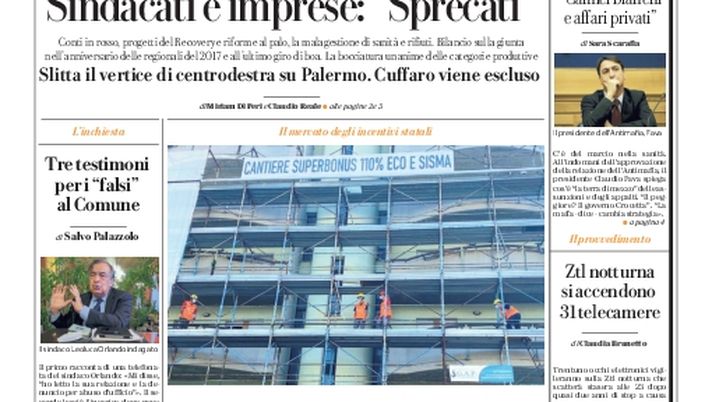 Prima Pagina, La Repubblica-Palermo: “I quattro anni neri di Musumeci” Prima Pagina