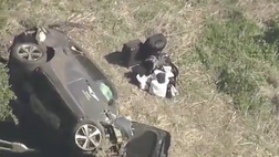 VIDEO Tiger Woods, grave incidente per il golfista a Los Angeles: le immagini dell’auto finita in un dirupo