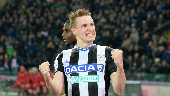 UDINE, ITALY - MARCH 19:  Jakub Jankto of Udinese Calcio celebrates after scoring  his teams fourth goal  during the Serie A match between Udinese Calcio and US Citta di Palermo at Stadio Friuli on March 19, 2017 in Udine, Italy.  (Photo by Dino Panato/Getty Images) 