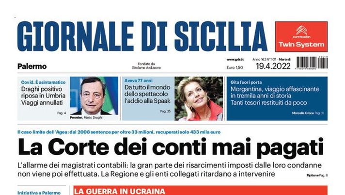 Prima Pagina, Giornale di Sicilia: “Grigliate e rifiuti pure col maltempo. Draghi…”  Prima Pagina