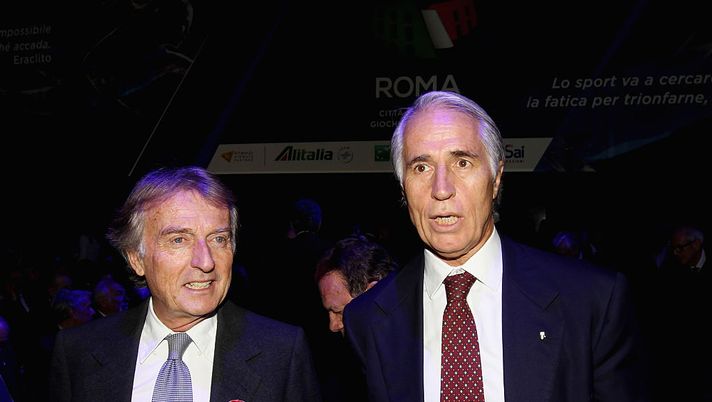 ROME, ITALY - FEBRUARY 17: (L-R) Rome 2024 Committee President Luca Cordero di Montezemolo and Italian Olympic Committee (CONI) President Giovanni Malago' pose before the unveiling Rome's bid for the 2024 Summer Olympic Games at Palazzo dei Congressi in Rome, Italy. (Photo by Paolo Bruno/Getty Images) Cor Bo – Inter, respinto il ricorso, col Bologna si recupera il 27 Aprile - immagine 1