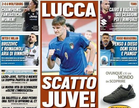 Prima Pagina, Tuttosport: “Lucca, scatto Juve! Trattative avviate in vista di giugno” Prima Pagina