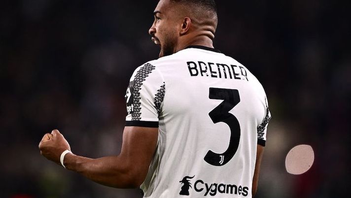 Juventus' Brazilian defender Bremer reacts as he celebrates after scoring a goal during the Italian Serie A football match between Juventus and Torino at the Juventus Stadium in Turin on February 28, 2023. (Photo by MARCO BERTORELLO / AFP) (Photo by MARCO BERTORELLO/AFP via Getty Images) Bremer: “Esultanza al gol? Sì, ma su Sanabria potevo fare meglio. Che qualità Pogba e Chiesa” - immagine 1