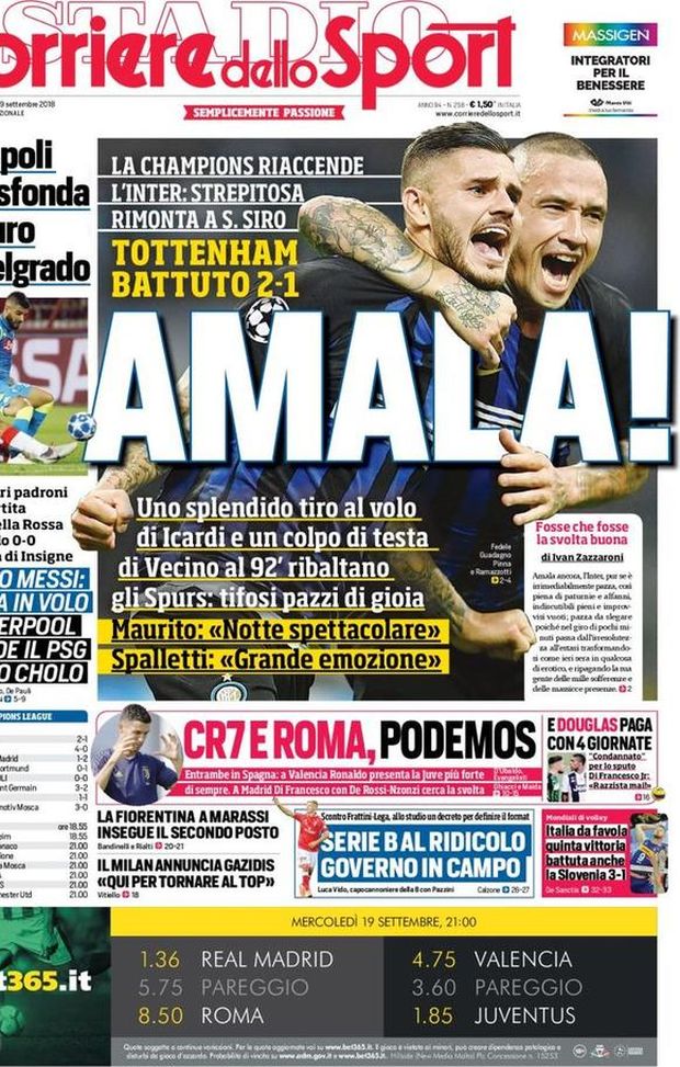 Prima Pagina, Corriere dello Sport: “Amala! CR7 e Roma, podemos. Serie B al ridicolo…” Prima Pagina, Corriere dello Sport: “Amala! CR7 e Roma, podemos. Serie B al ridicolo…”