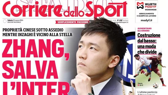 PRIMA PAGINA CORRIERE DELLO SPORT OGGI