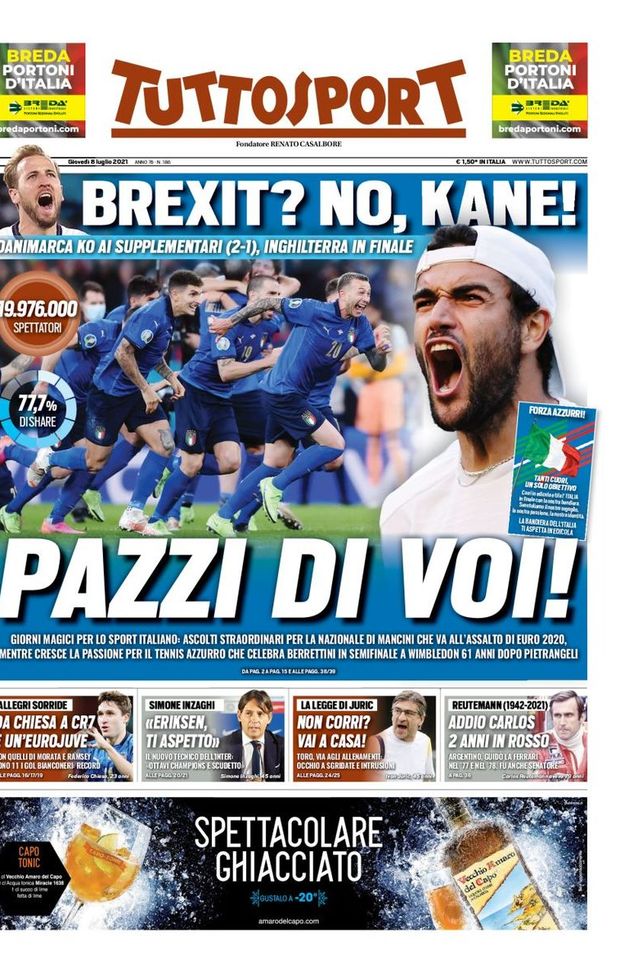 Prima Pagina, Tuttosport: “Pazzi di voi! Brexit? No, Kane!“  Prima Pagina, Tuttosport: “Pazzi di voi! Brexit? No, Kane!“
