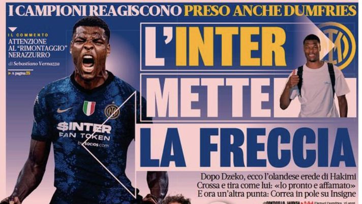 Prima Pagina, La Gazzetta dello Sport: “L’Inter mette la freccia” Prima Pagina, La Gazzetta dello Sport: “L’Inter mette la freccia”