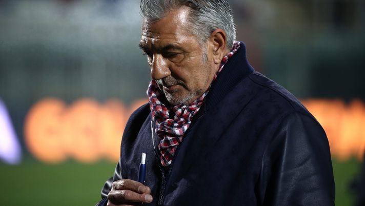 CROTONE, ITALY - APRIL 21: President of Crotone Gianni Vrenna looks on before the Serie A match between FC Crotone  and UC Sampdoria at Stadio Comunale Ezio Scida on April 21, 2021 in Crotone, Italy. (Photo by Maurizio Lagana/Getty Images) 
