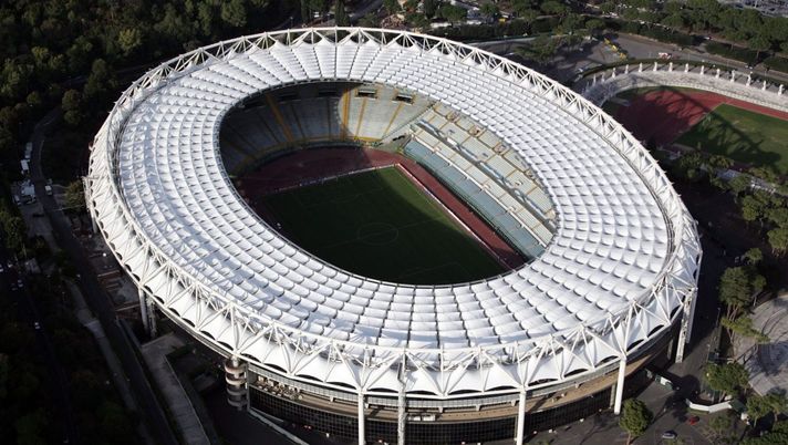 ROME - OCTOBER 23:  The picture shows an aerial view of the Olympic Stadium on October 23, 2007 in Rome, Italy.  (Photo by Gareth Cattermole/Getty Images) 