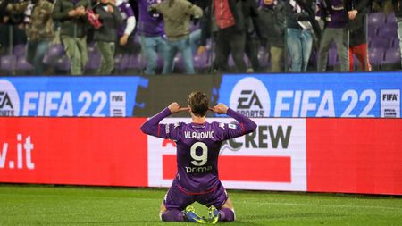 GERMOGLI PH: 30 NOVEMBRE 2021 FIRENZE STADIO ARTEMIO FRANCHI SERIE A FIORENTINA VS SAMPDORIA NELLA FOTO ESULTANZA GOL VLAHOVIC