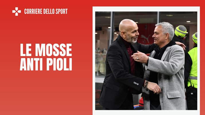 Stefano Pioli e José Mourinho, allenatori Milan e Roma