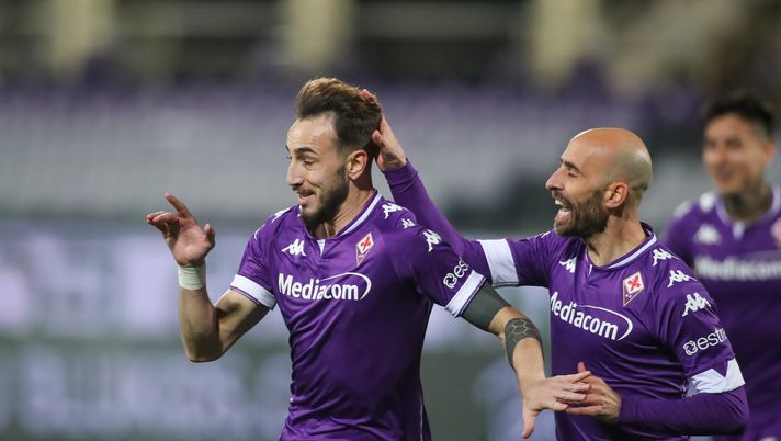 GERMOGLI PH: 19 FEBBRAIO 2021 FIRENZE STADIO ARTEMIO FRANCHI SERIE A FIORENTINA VS SPEZIA NELLA FOTO ESULTANZA GOL CASTROVILLI 