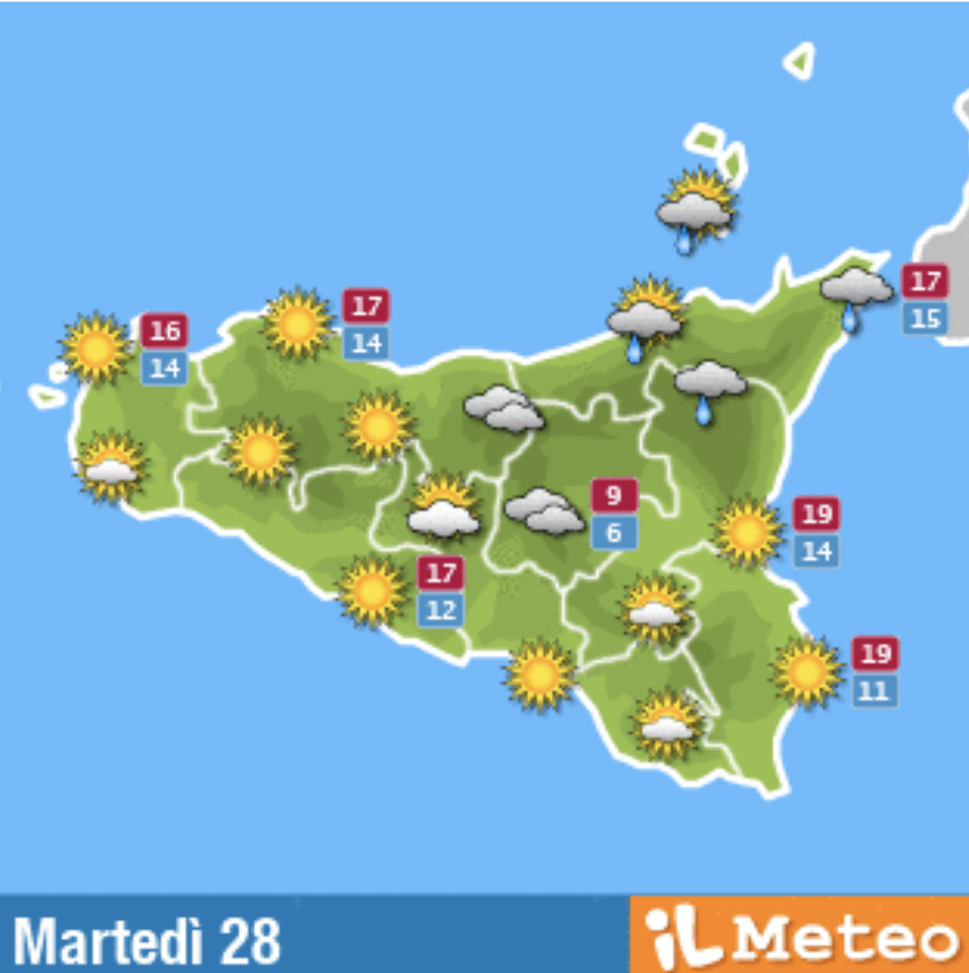 Meteo, Palermo: cielo coperto e nubi sparse, le previsioni di mercoledì 29 dicembre  meteo