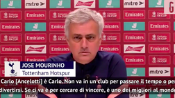 VIDEO Tottenham, Mourinho si schiera con Ancelotti: “Non è lì per divertirsi. Col tempo vincerà…”