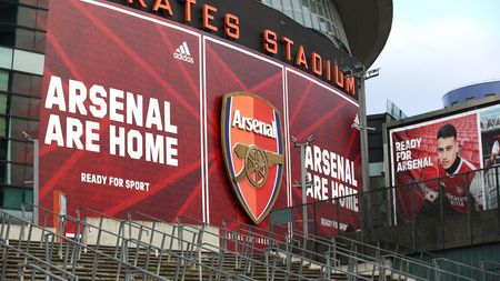 LONDON, ENGLAND - FEBRUARY 21: A general view outside the stadium prior to the Premier League match between Arsenal and Manchester City at Emirates Stadium on February 21, 2021 in London, England. Sporting stadiums around the UK remain under strict restrictions due to the Coronavirus Pandemic as Government social distancing laws prohibit fans inside venues resulting in games being played behind closed doors. (Photo by Julian Finney/Getty Images)
