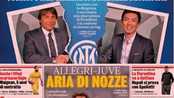 Prima Pagina, La Gazzetta dello Sport: “Conte-Inter, Divorzio. Allegri-Juve, aria di nozze. La Fiorentina va a Gattuso”