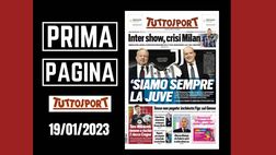 Prima pagina Tuttosport: “Inter show, crisi Milan. Pioli, buio pesto”