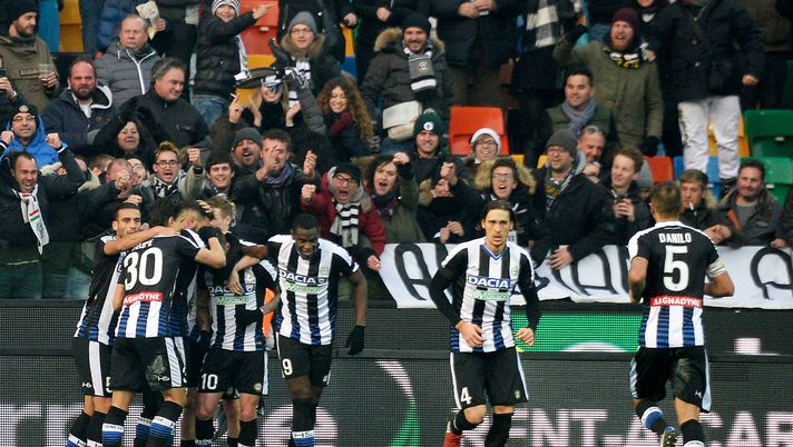 UDINE, ITALY - JANUARY 29: Rodrigo Javier De Paul of Udinese Calcio celebrates after scoring his team's second goal during the Serie A match between Udinese Calcio and AC Milan at Stadio Friuli on January 29, 2017 in Udine, Italy. (Photo by Dino Panato/Getty Images) UDINE, ITALY - JANUARY 29: Rodrigo Javier De Paul of Udinese Calcio celebrates after scoring his team's second goal during the Serie A match between Udinese Calcio and AC Milan at Stadio Friuli on January 29, 2017 in Udine, Italy. (Photo by Dino Panato/Getty Images)