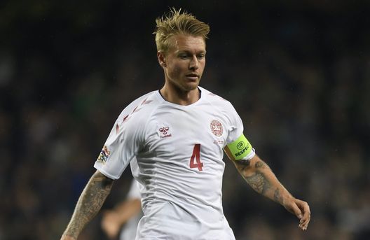  Simon Kjaer (difensore AC Milan) durante la Nations League 2018 con la maglia della Danimarca | AC Milan News (Getty Images) 