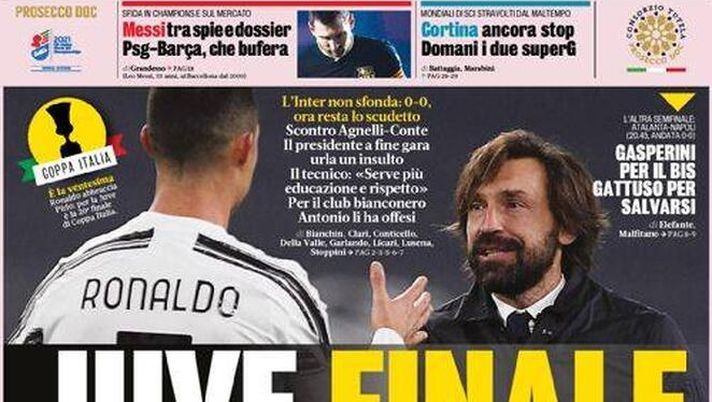 Prima Pagina, La Gazzetta dello Sport: “Juve, finale…e veleni. Gasperini per il bis, Gattuso per salvarsi” 