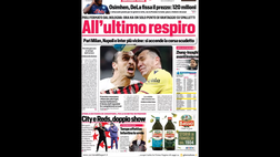 Prima Pagina, Corriere dello Sport: “Pari Milan, Napoli e Inter più vicine”