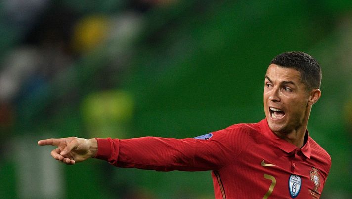 LISBON, PORTUGAL - OCTOBER 07: Cristiano Ronaldo of Portugal reacts during the international friendly match between Portugal and Spain at Estadio Jose Alvalade on October 7, 2020 in Lisbon, Portugal. (Photo by Octavio Passos/Getty Images) 