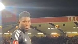 VIDEO – “Inter m***a”, il siparietto fra Onana e un tifoso a Manchester