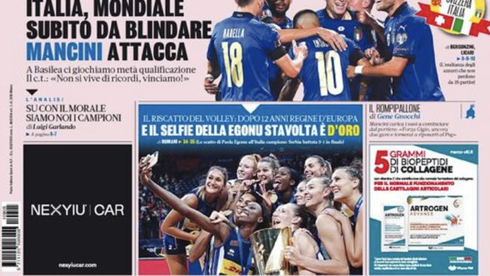 Prima Pagina, Gazzetta dello Sport: “Italia, Mondiale subito da blindare” 