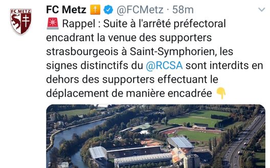 Derby Metz-Strasburgo: misure ferree Derby Metz-Strasburgo: misure ferree