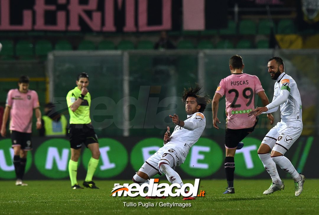  during the Serie B match between US Citta di Palermo and US Salernitana at Stadio Renzo Barbera on January 18, 2019 in Palermo, Italy. 