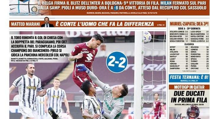 Tuttosport, la prima pagina di oggi, domenica 4 aprile 2021 Tuttosport, la prima pagina di oggi, domenica 4 aprile 2021